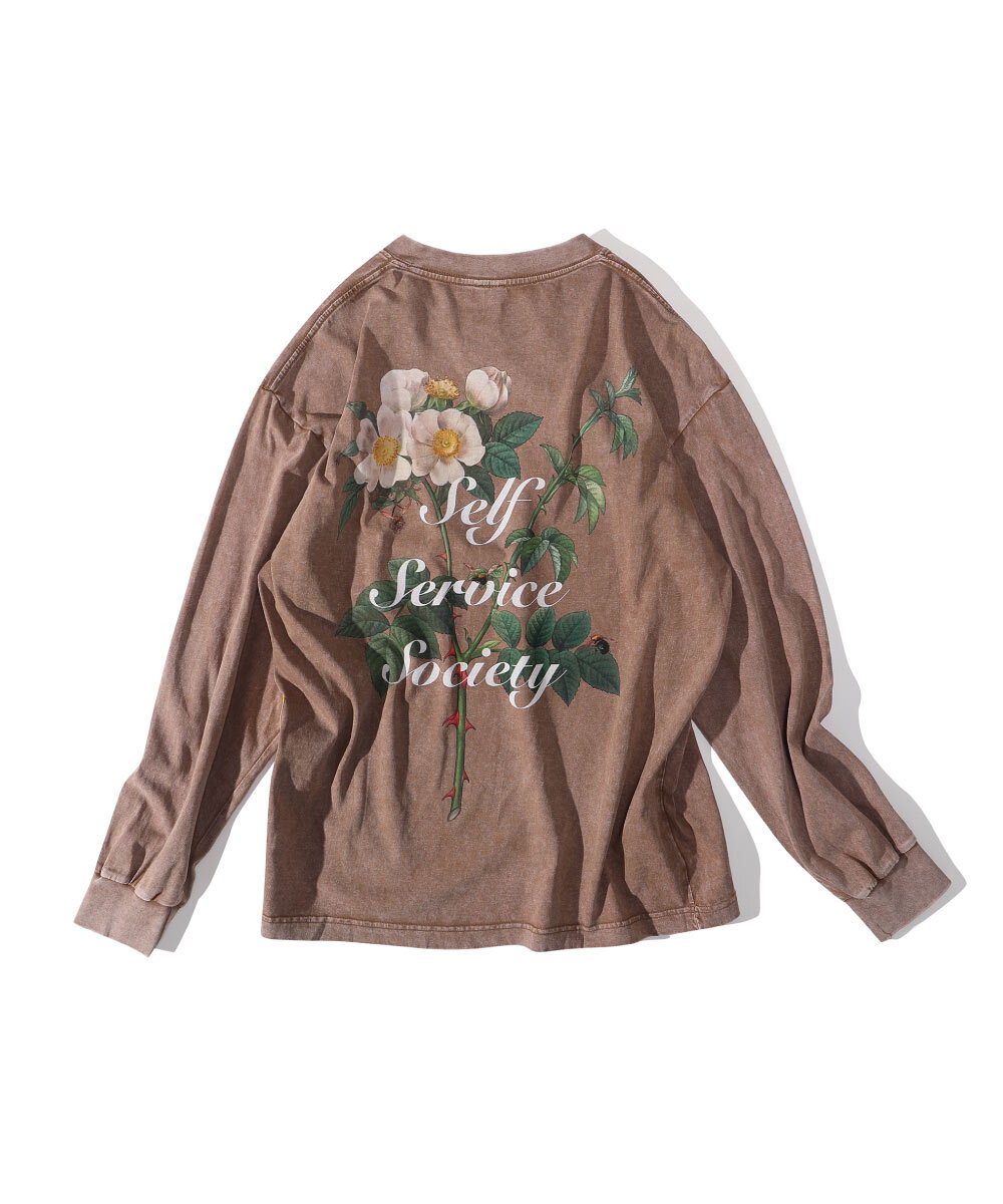 品牌花卉長袖上衣 Brand Logo Flower Tee