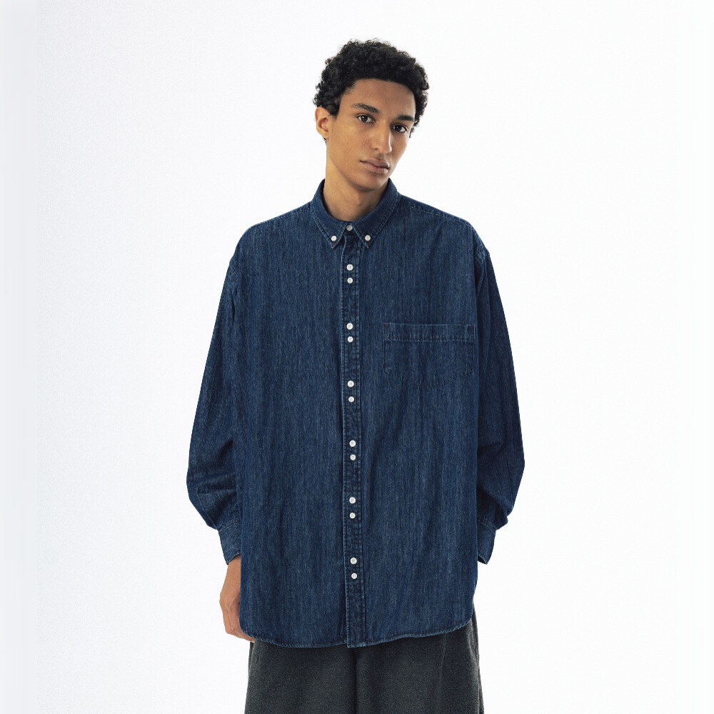 雙釦牛仔襯衫 Double Button Denim Shirt