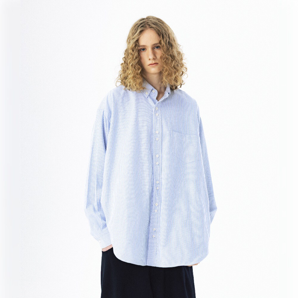 雙釦條紋襯衫 Double Button Striped Shirt