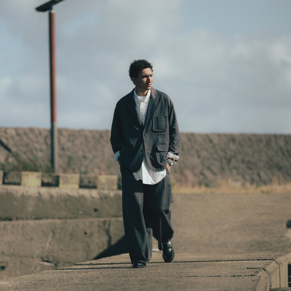 異材質長褲 Mix Structured Trousers