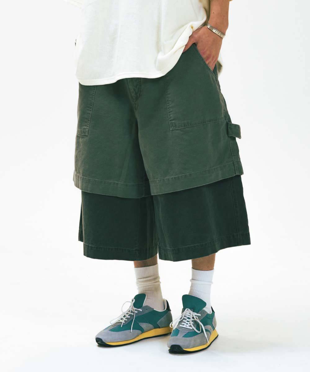 拼接工裝五分褲 Layered Half Fatigue Half Pants