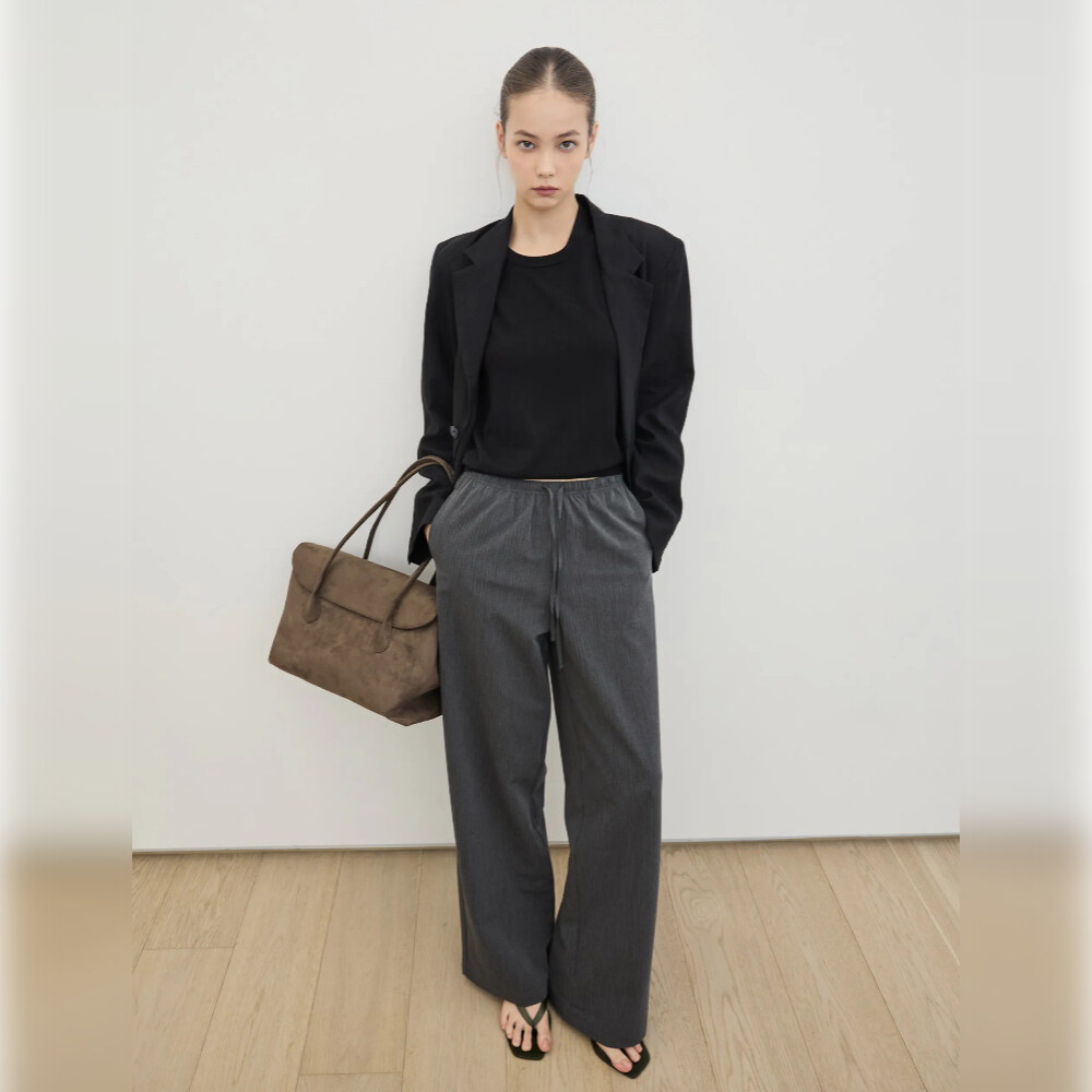 [原版＋加長]可拆式裙簾直紋西裝褲