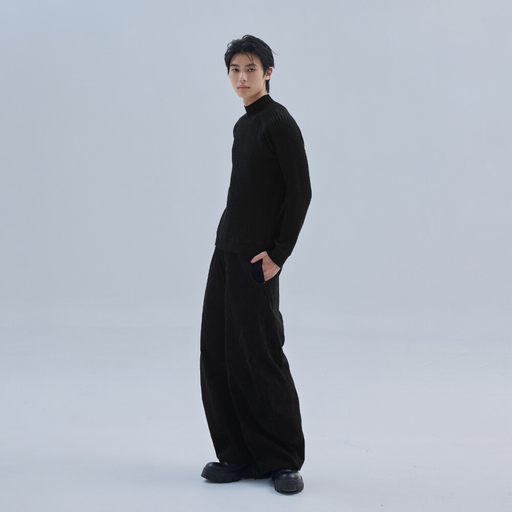 melsign聯名半高領雙面穿針織上衣