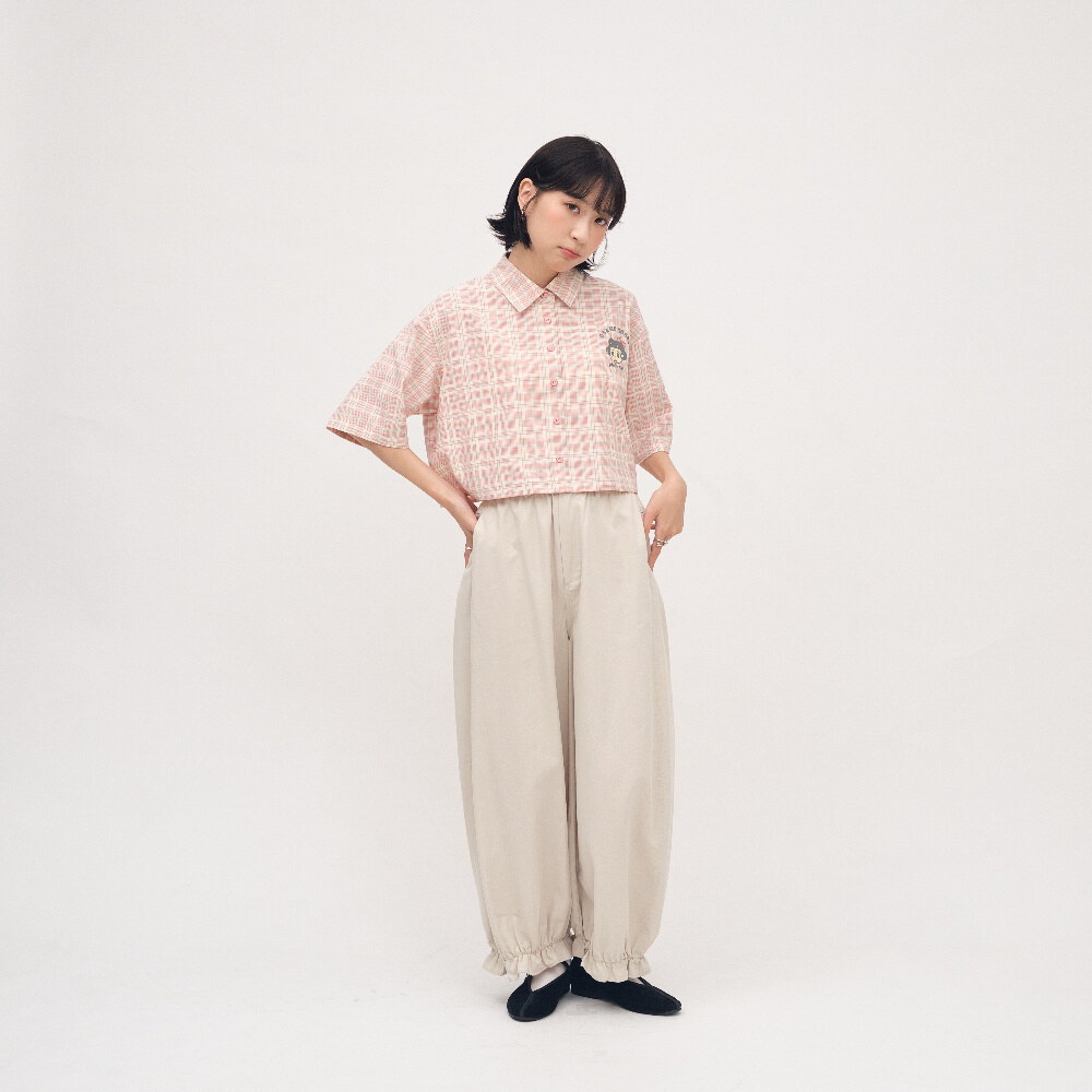 OSAMU GOODS 聯名格紋女裝短袖襯衫