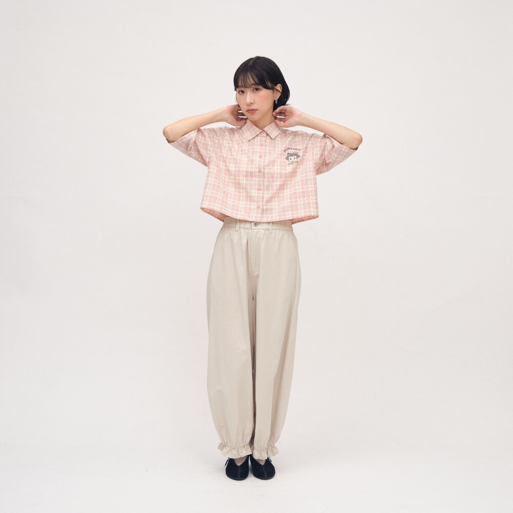 OSAMU GOODS 聯名格紋女裝短袖襯衫