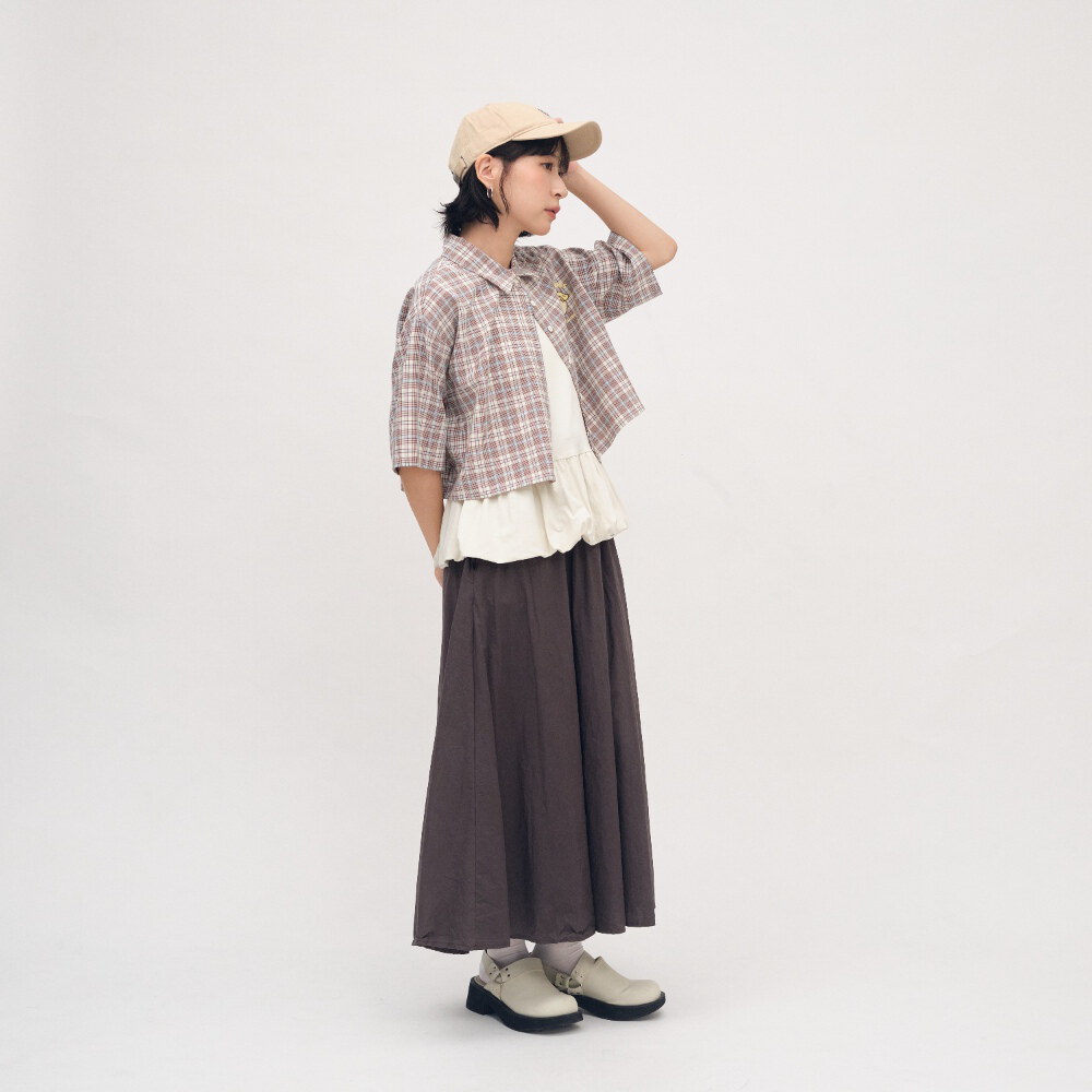 OSAMU GOODS 聯名格紋女裝短袖襯衫