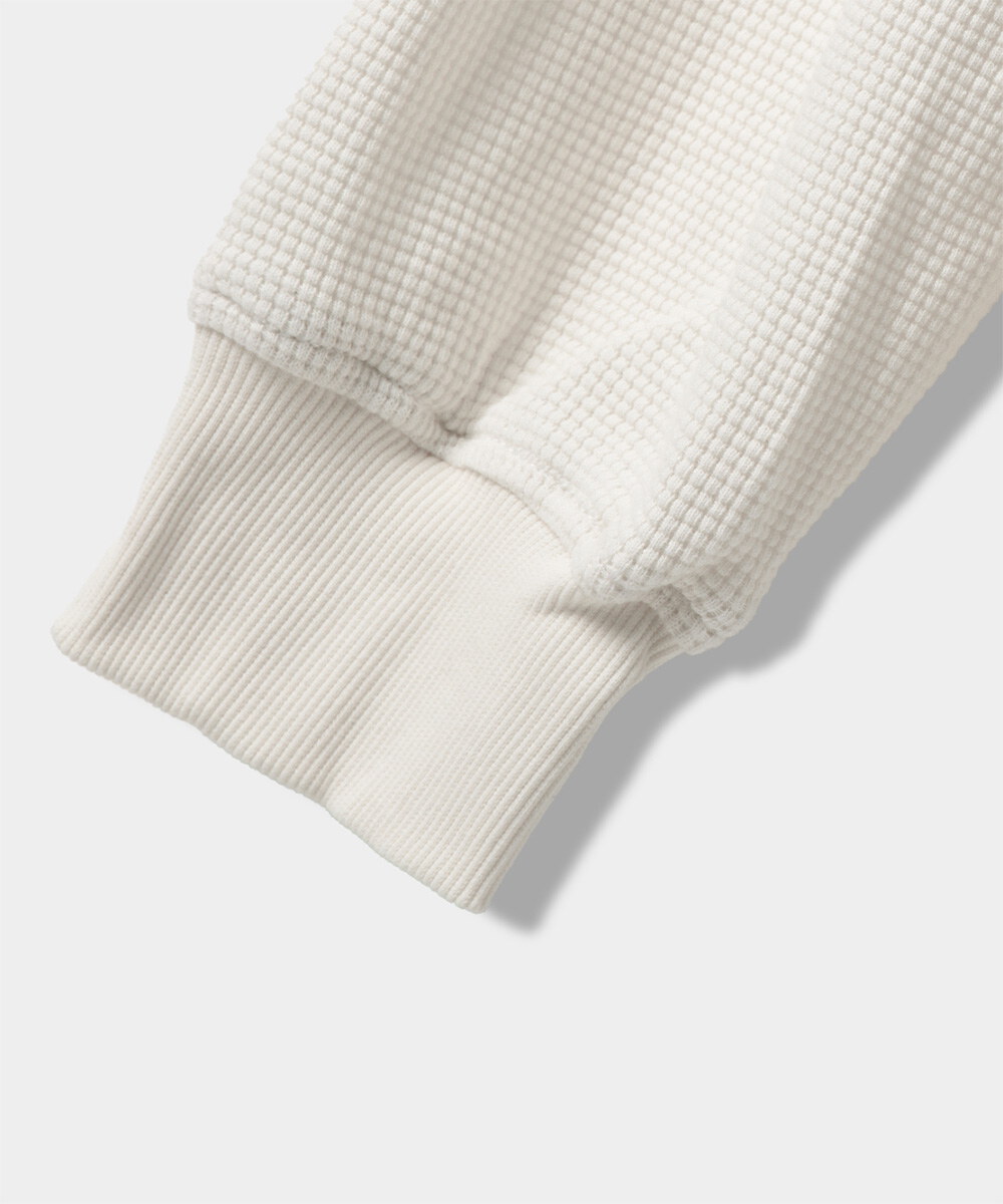 連帽亨利領上衣 WAFFLE HENLEY NECK HOODED T-SHIRT