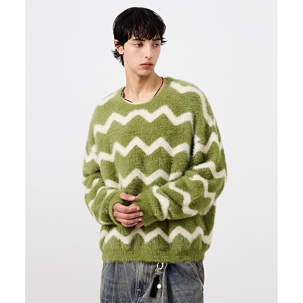 針織上衣 ESSENTIAL HAIRY ROUND KNIT WAVE