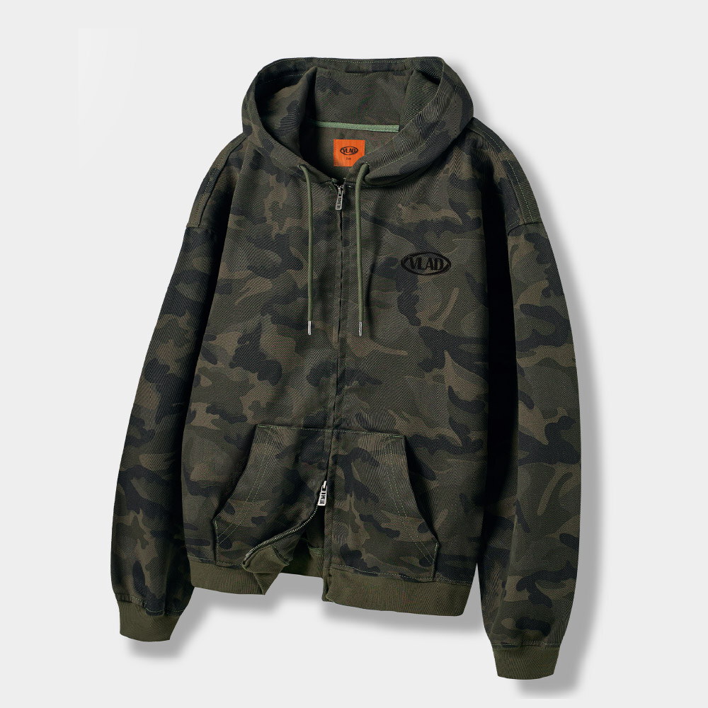 水洗迷彩連帽外套 VLAD WASHED CAMOUFLAGE HOODED ZIPUP