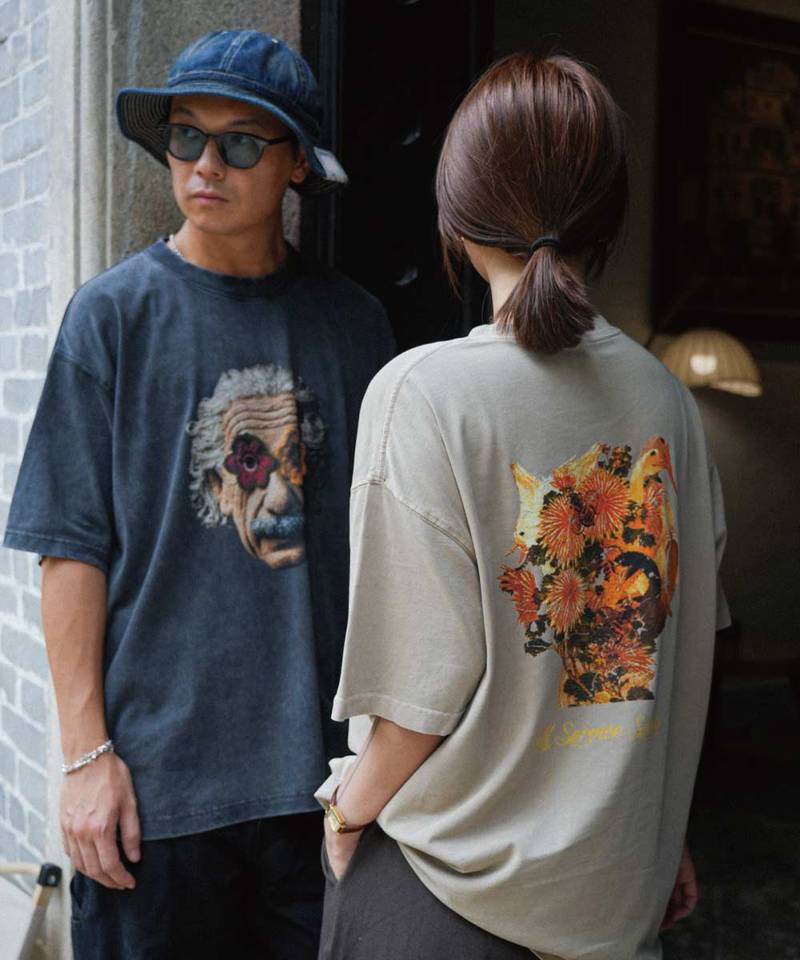 水洗印花上衣 THE HANA-01 WASHED TEE