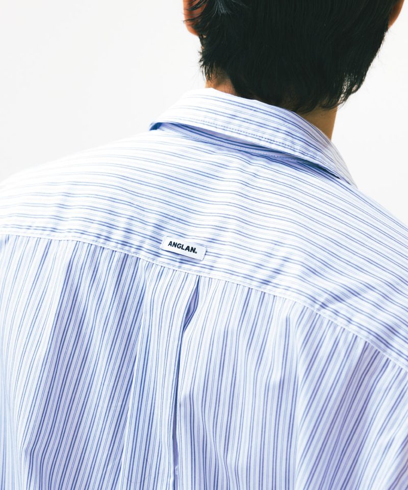 條紋拉鍊襯衫 Striped Zip up Half Shirt