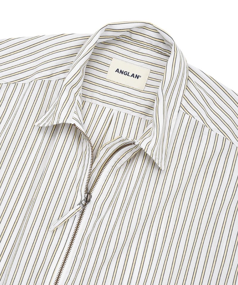 條紋拉鍊襯衫 Striped Zip up Half Shirt