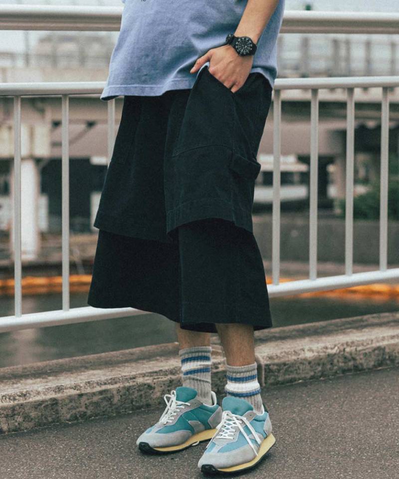 拼接工裝五分褲 Layered Half Fatigue Half Pants