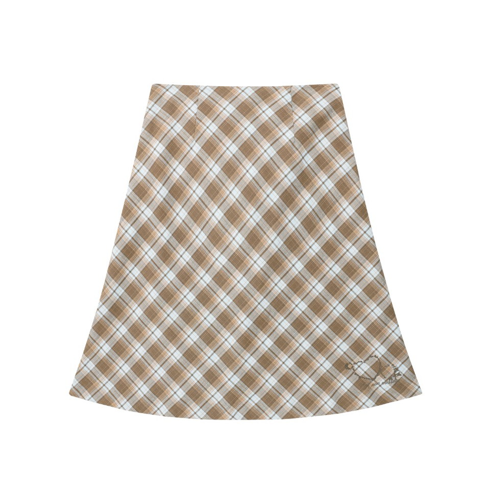 格紋中長裙 GRACE FLARED MIDI SKIRT