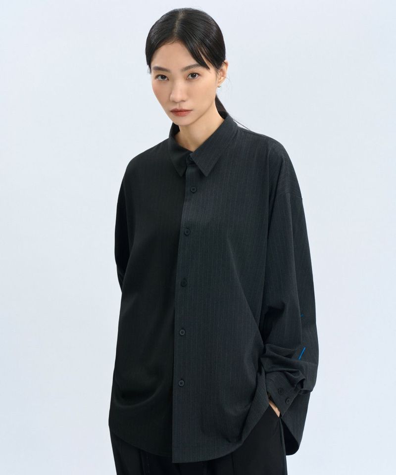 “Half Day” Pinstripe Shirt 西料條紋可拆襯衫