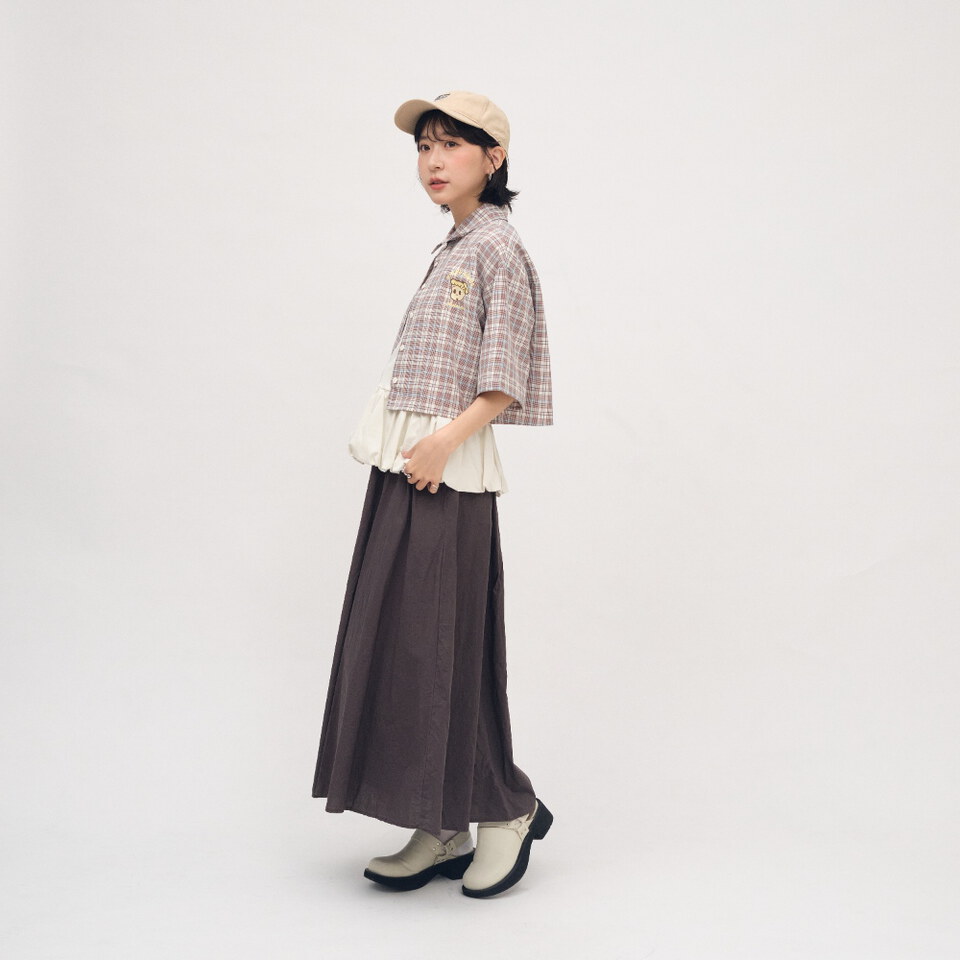 OSAMU GOODS 聯名格紋女裝短袖襯衫