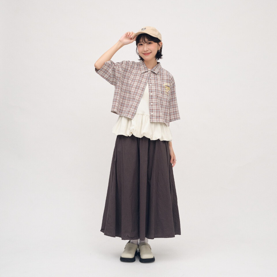 OSAMU GOODS 聯名格紋女裝短袖襯衫