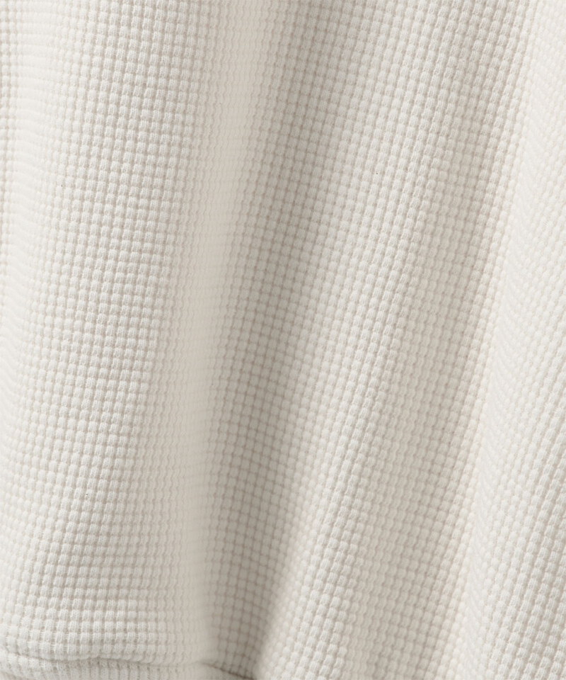 連帽亨利領上衣 WAFFLE HENLEY NECK HOODED T-SHIRT