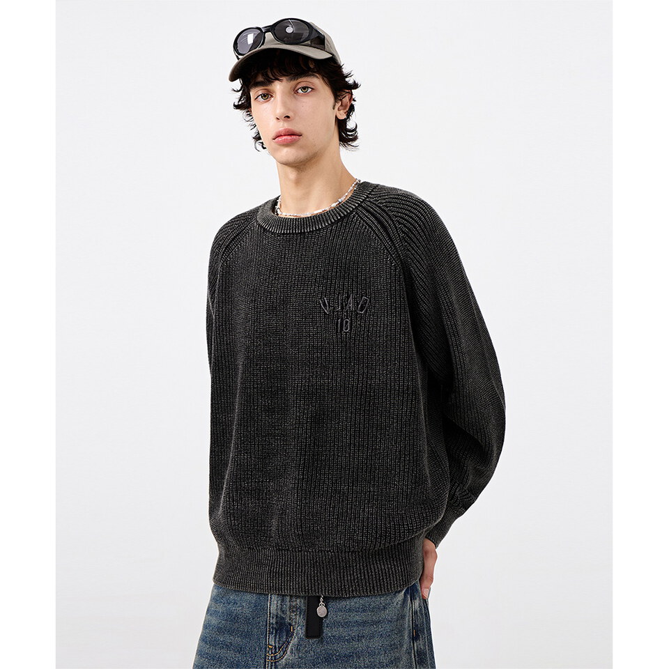 圓領針織上衣 VLAD PIGMENT RAGLAN HACHI ROUND KNIT