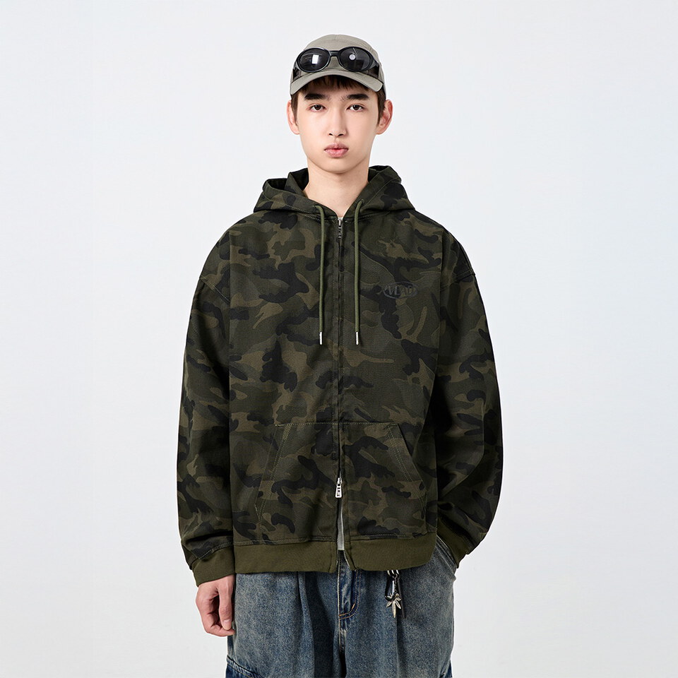 DMB1129-261 水洗迷彩連帽外套 VLAD WASHED CAMOUFLAGE HOODED ZIPUP