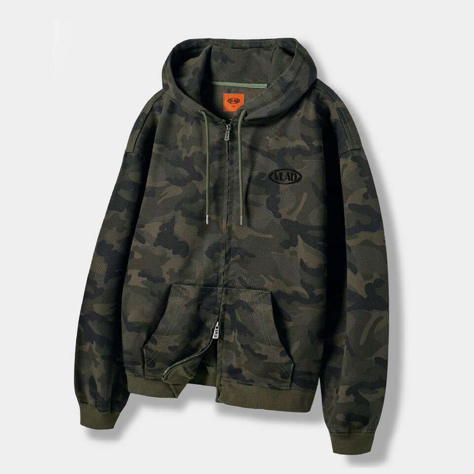 水洗迷彩連帽外套 VLAD WASHED CAMOUFLAGE HOODED ZIPUP