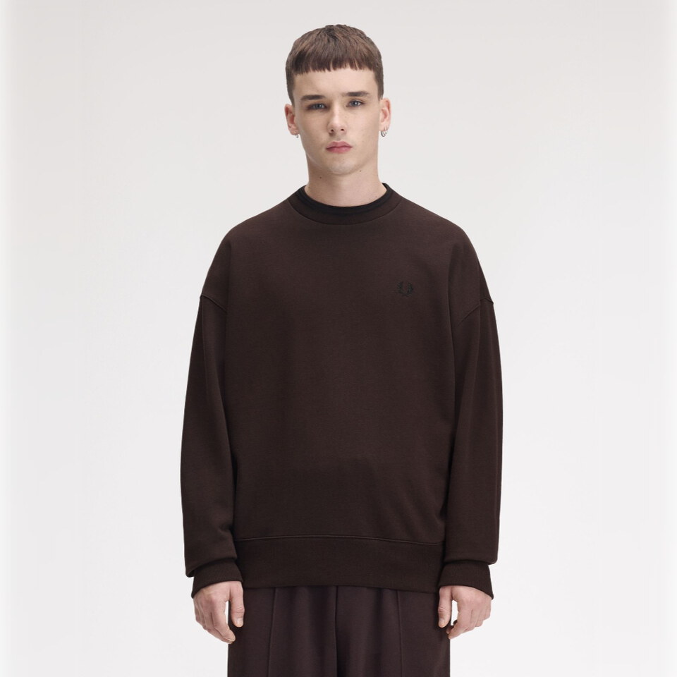 OVERSIZE 領口滾邊長袖大學T