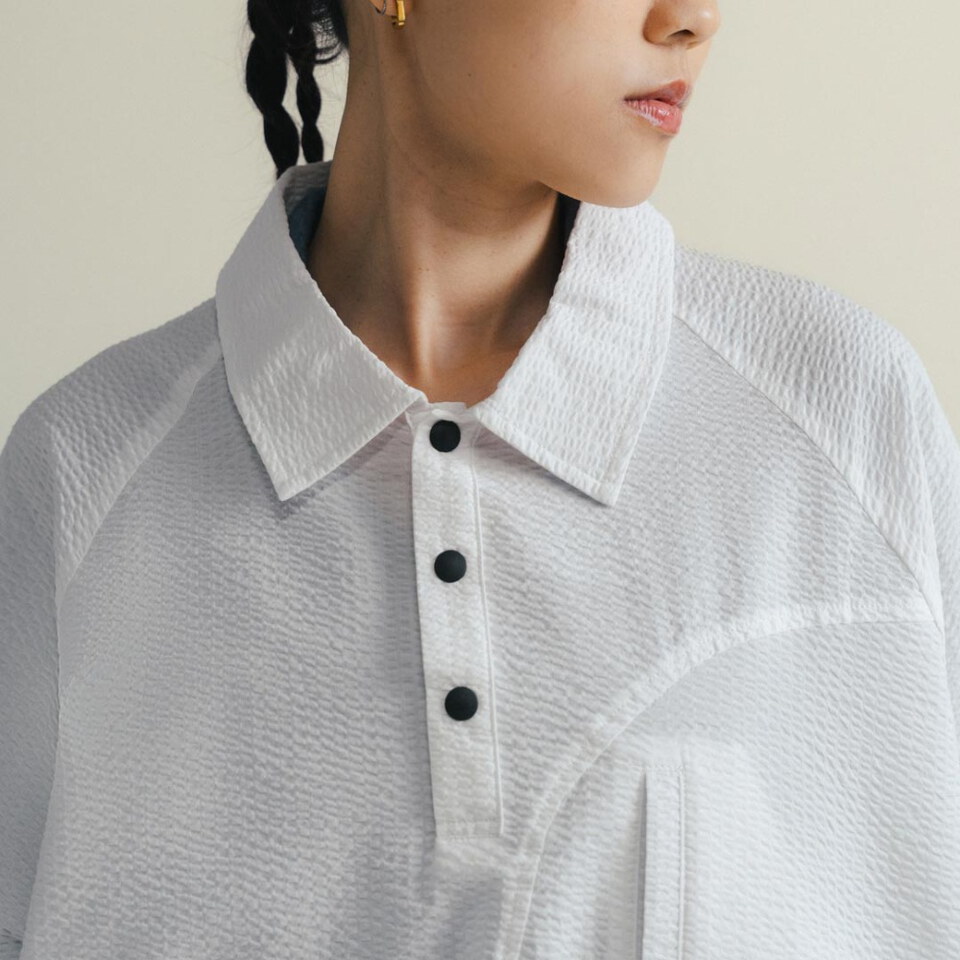 泡泡紗寬版襯衫 Raglan Easy Overshirt