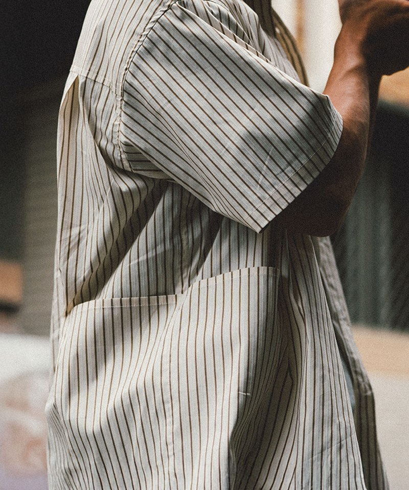 KFK 防潑水耐皺條紋襯衫 SS Side Pocket Shirt