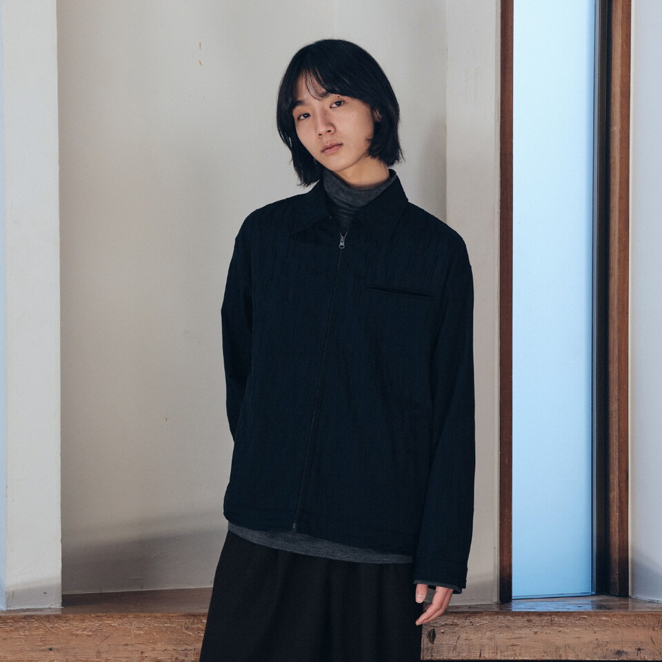 MLN1106-262 條紋寬版外套 unisex pouring jacket