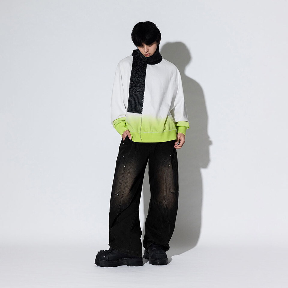 刷色圓領大學TEE Canvas Fade Crewneck