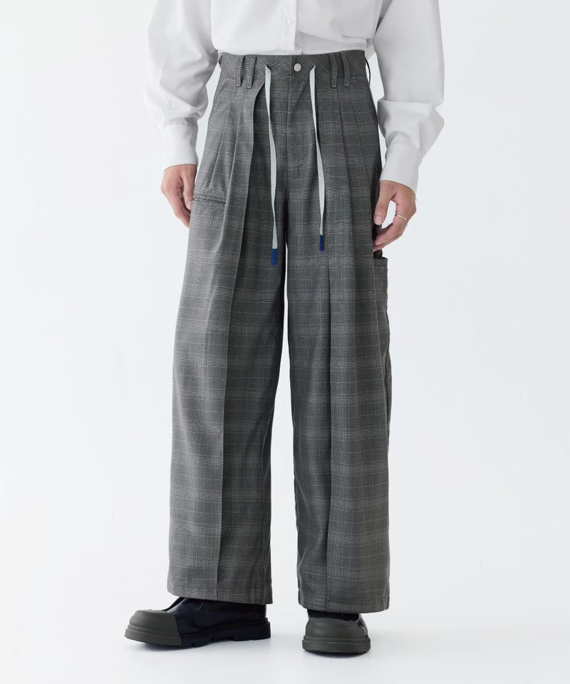 MSN1631-252 雙褶格紋長褲 Baggy Tartan Trousers X