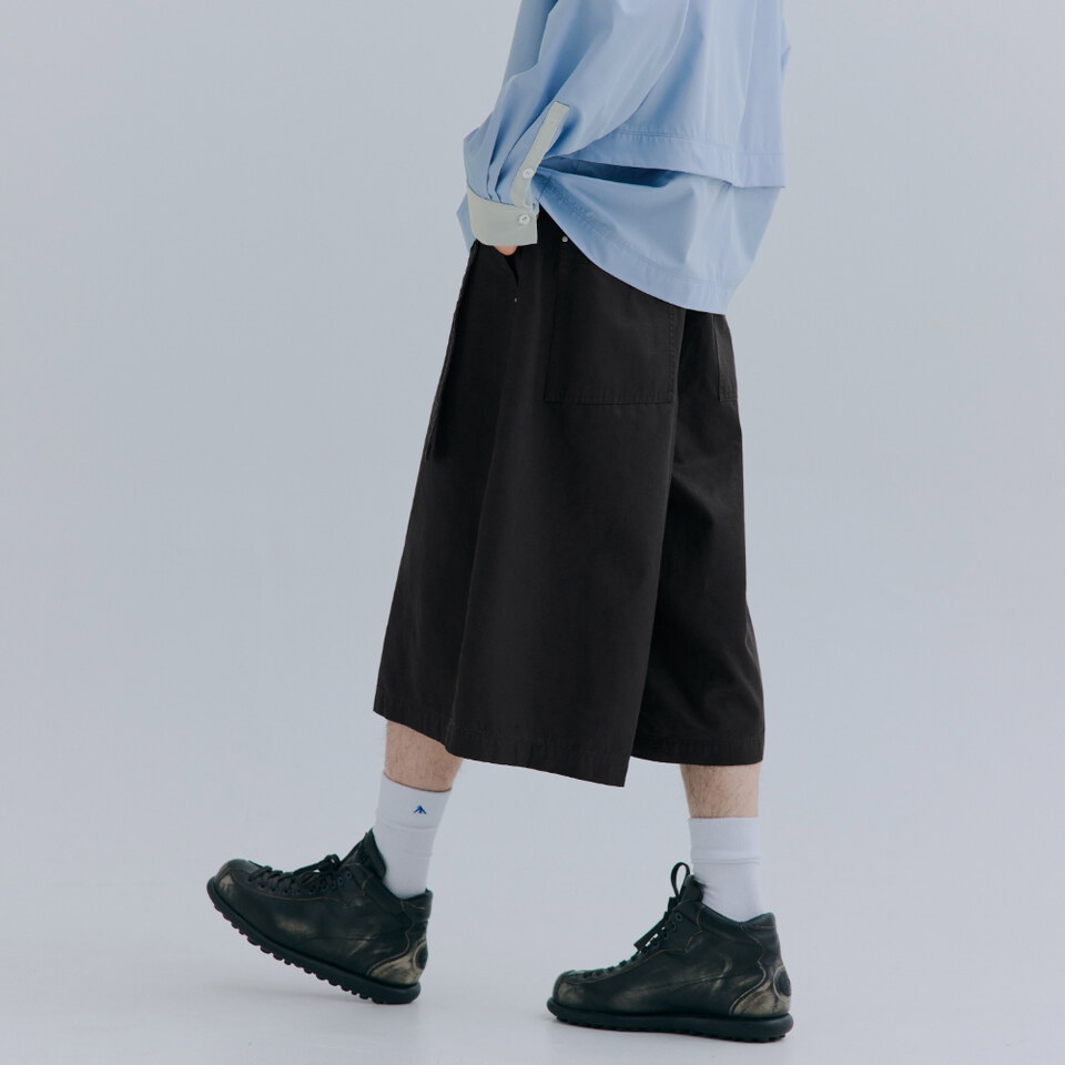 MSN1639-262 極簡七分褲 Cropped Drapey Baggy Pants
