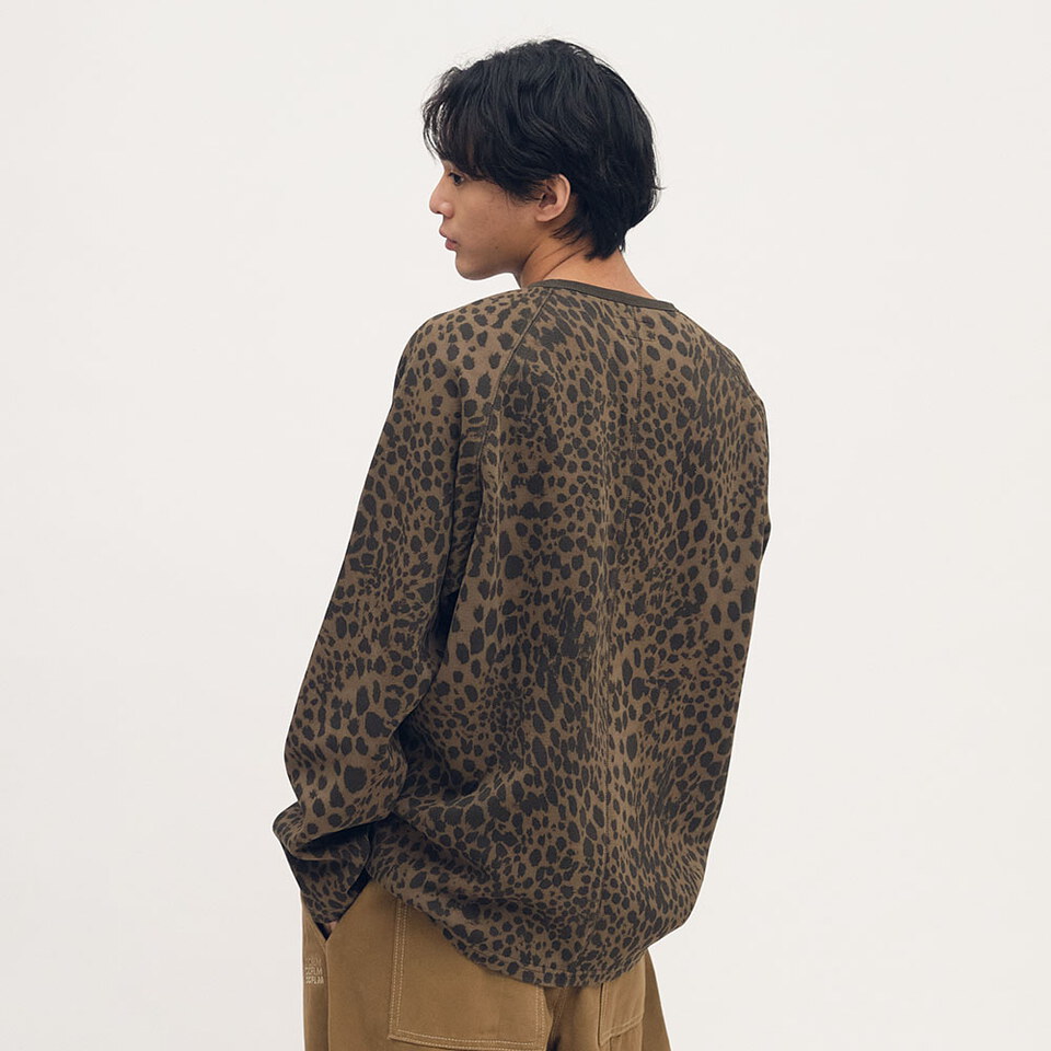 豹紋棉質長TEE