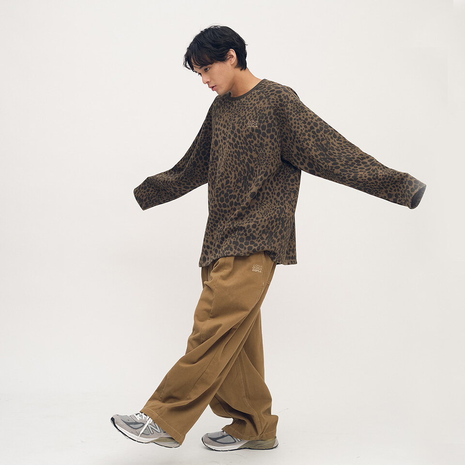 豹紋棉質長TEE