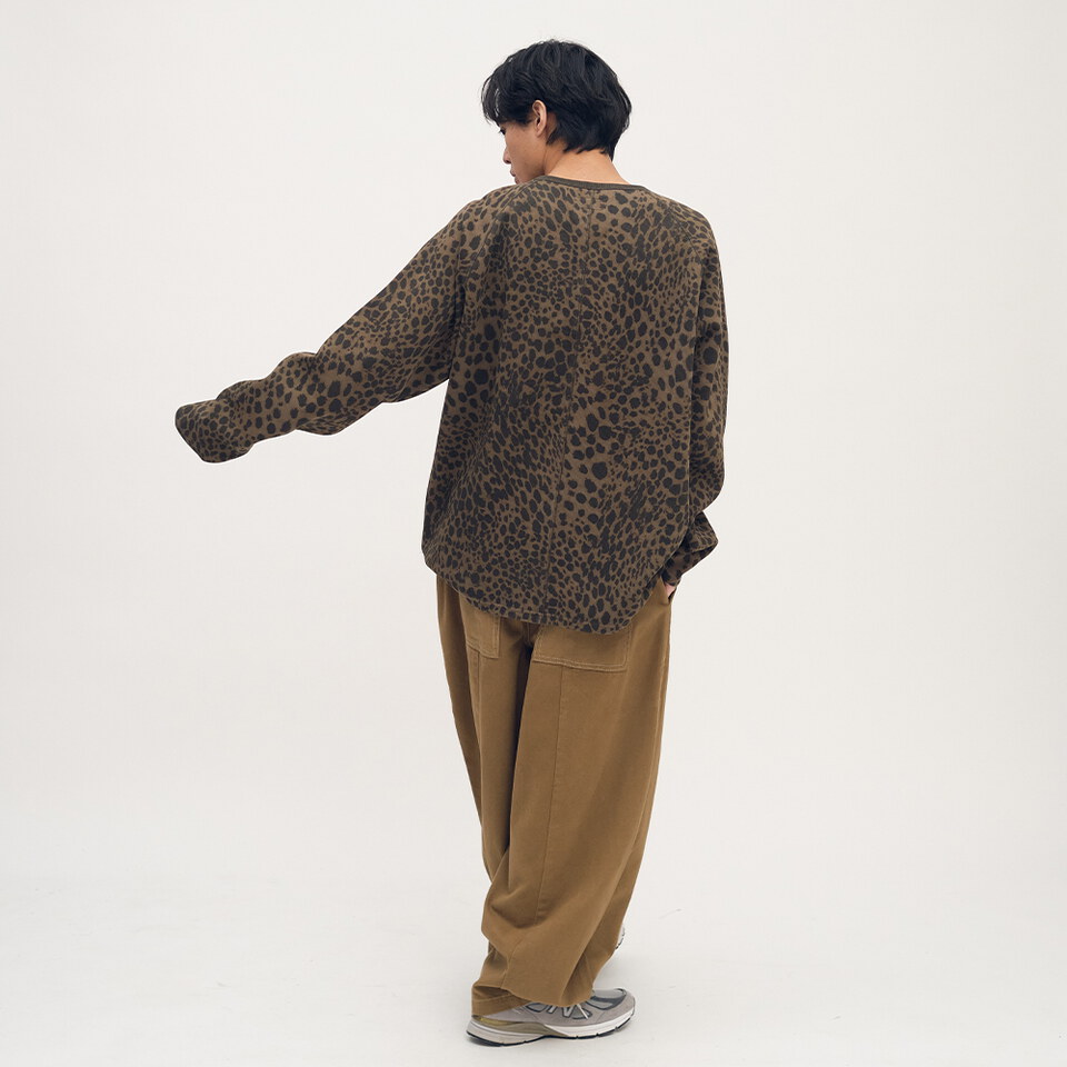 豹紋棉質長TEE
