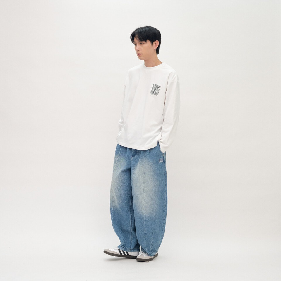 臘腸狗狗滑板長袖TEE