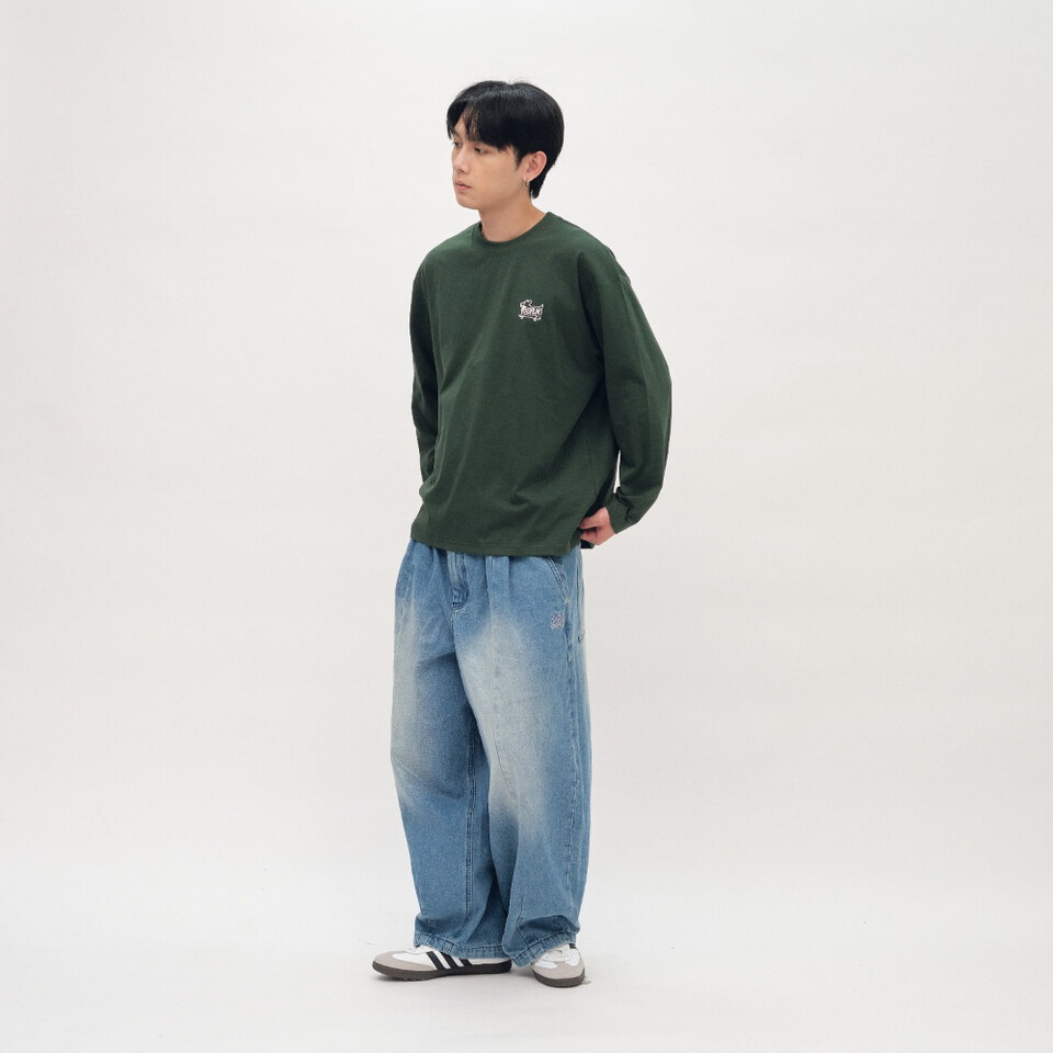柯基狗狗滑板長袖TEE
