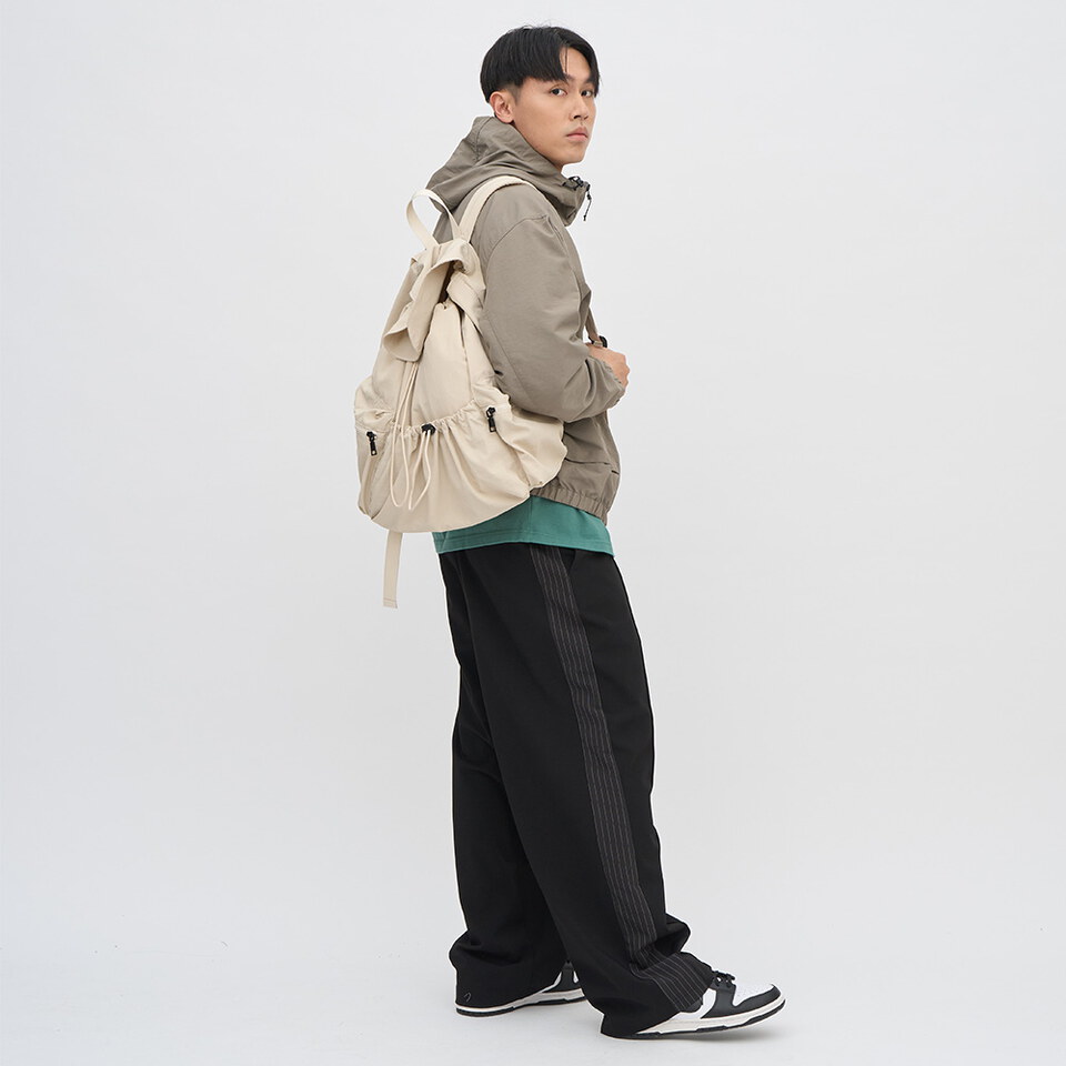 尼龍皺褶抽繩後背包