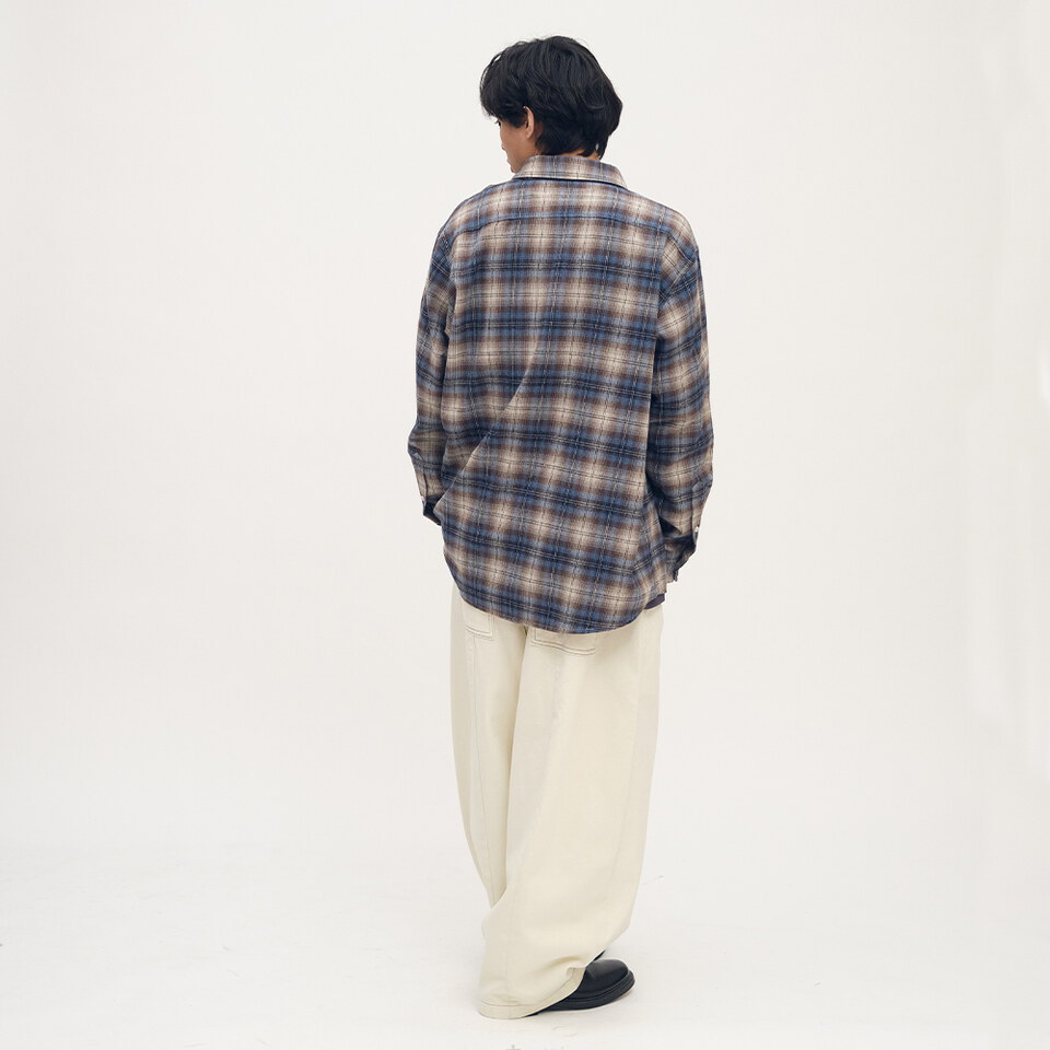 臘腸狗狗滑板格紋襯衫