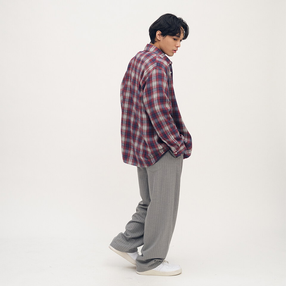 臘腸狗狗滑板格紋襯衫