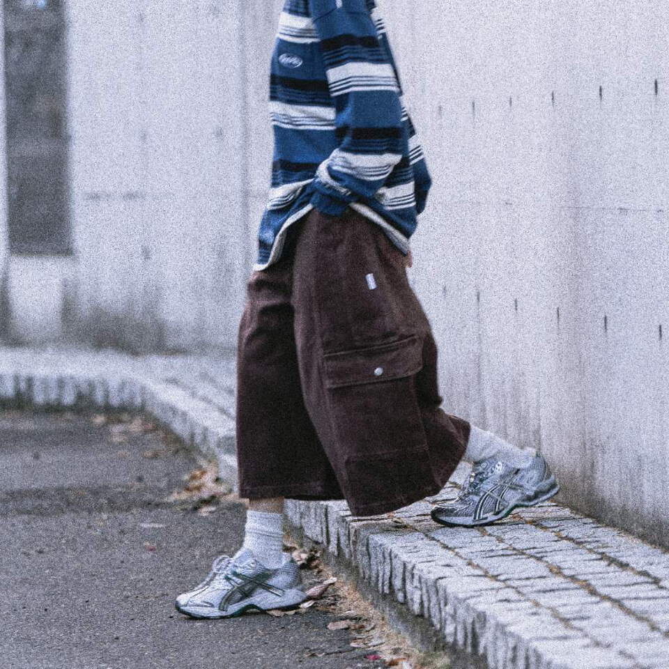 立體拼接八分工作褲