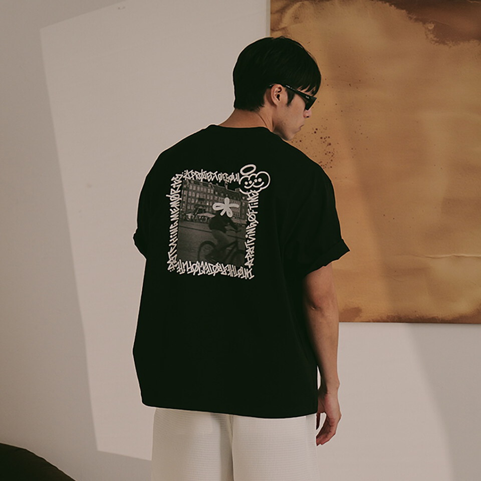塗鴉照片短TEE BIKE MAN TEE