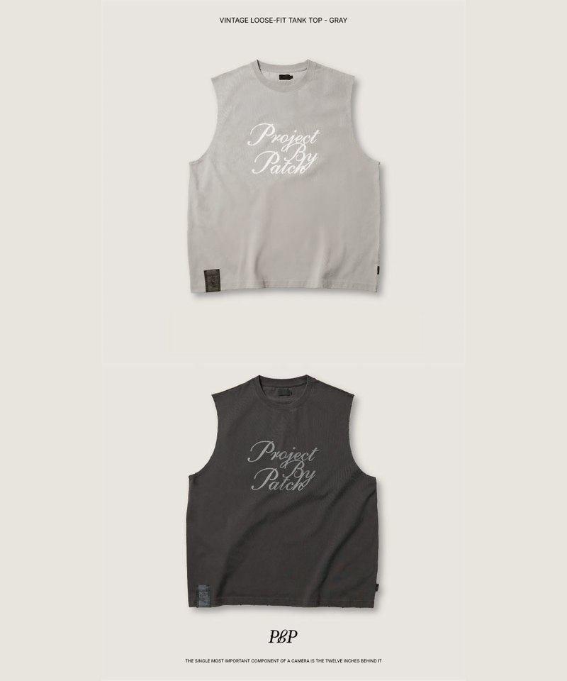寬肩水洗背心 VINTAGE LOOSE-FIT TANK TOP