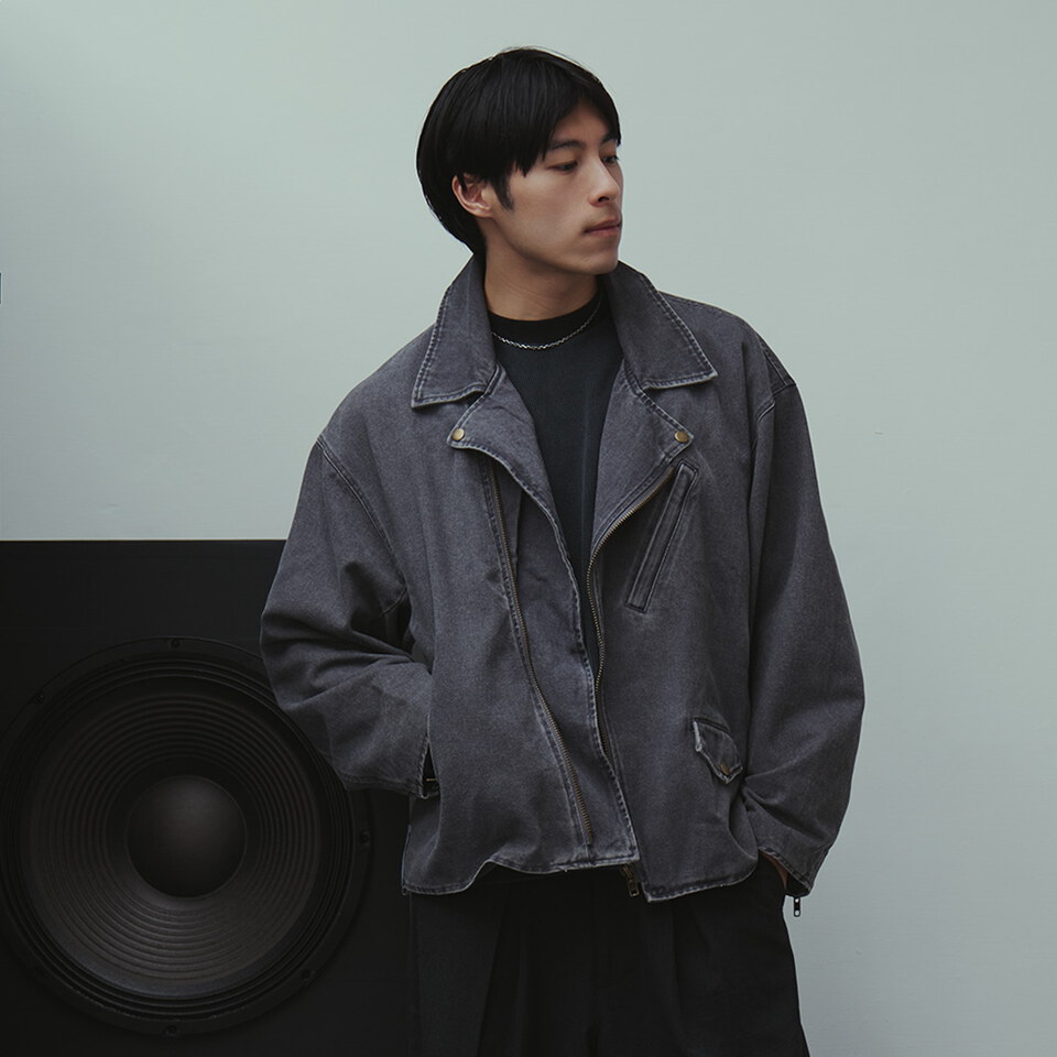 做舊翻領騎士外套 WASHED BIKER JACKET