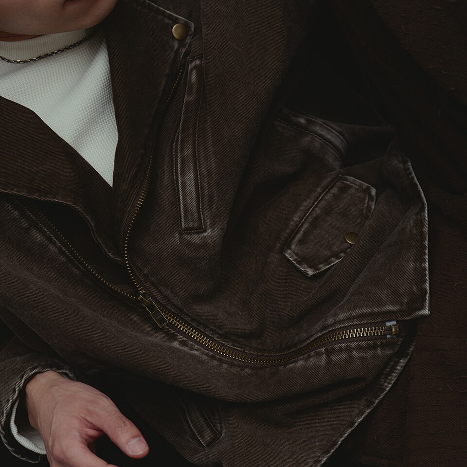 做舊翻領騎士外套 WASHED BIKER JACKET