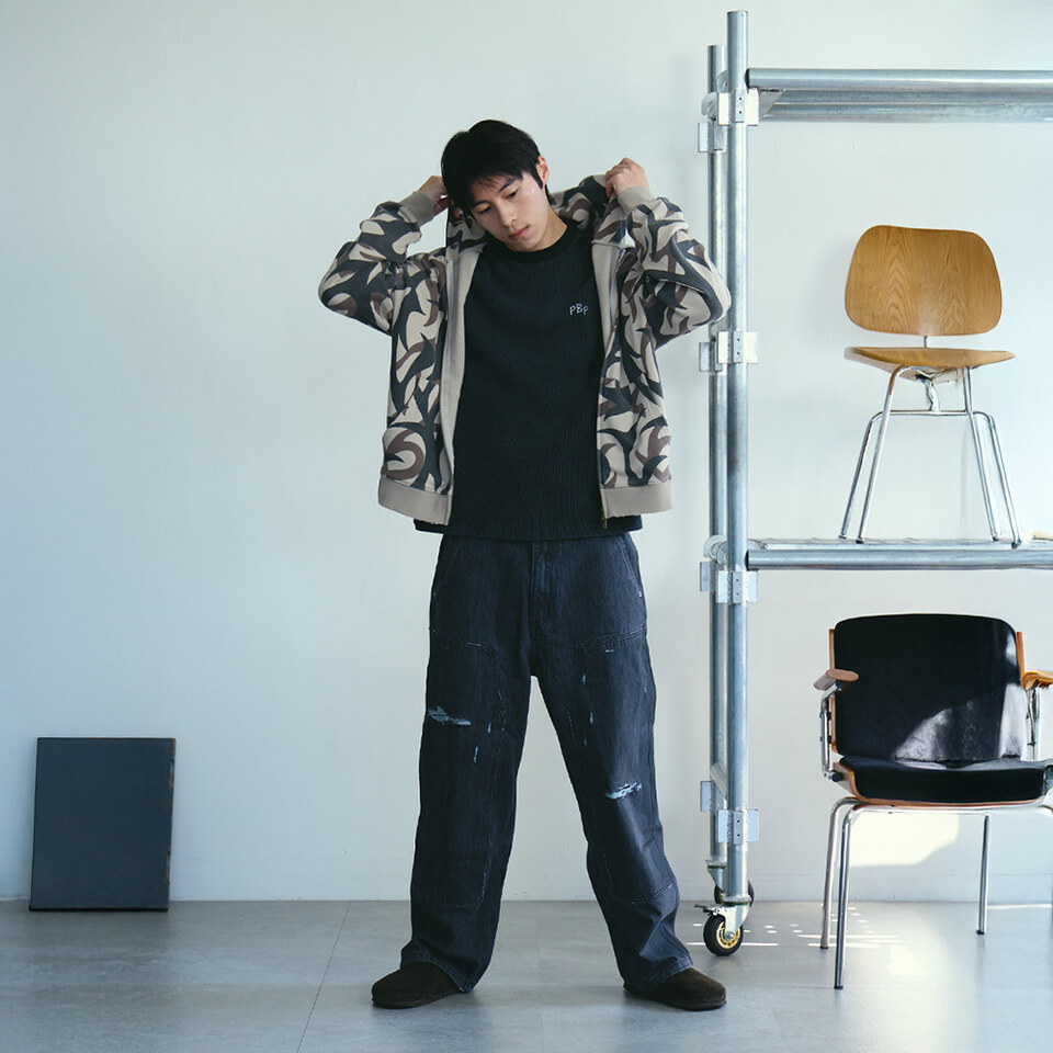 Double Knee 牛仔寬褲