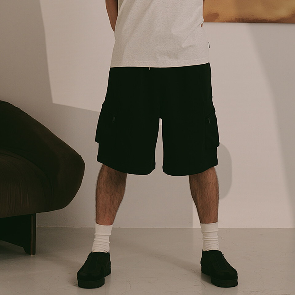 雙口袋六分棉褲 CARGO SWEAT SHORTS