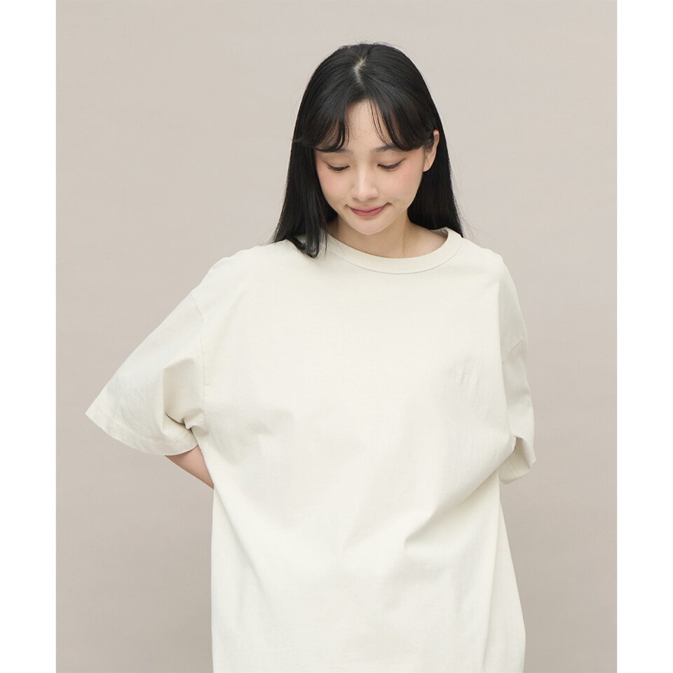 寬版刺繡水洗短袖TEE