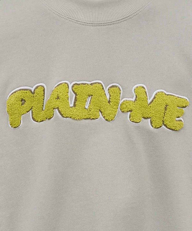 plain-me 經典毛巾繡大學Tee