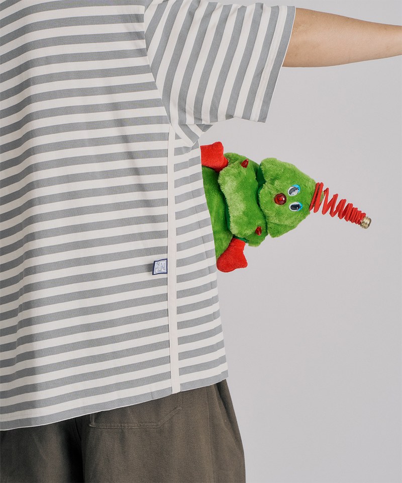 clip by clip OVERSIZE條紋TEE